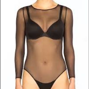 SPANX Sheer Fashion Mesh Thong Bodysuit